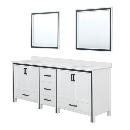 Ziva 84 in W x 22 in D White Double Bath Vanity