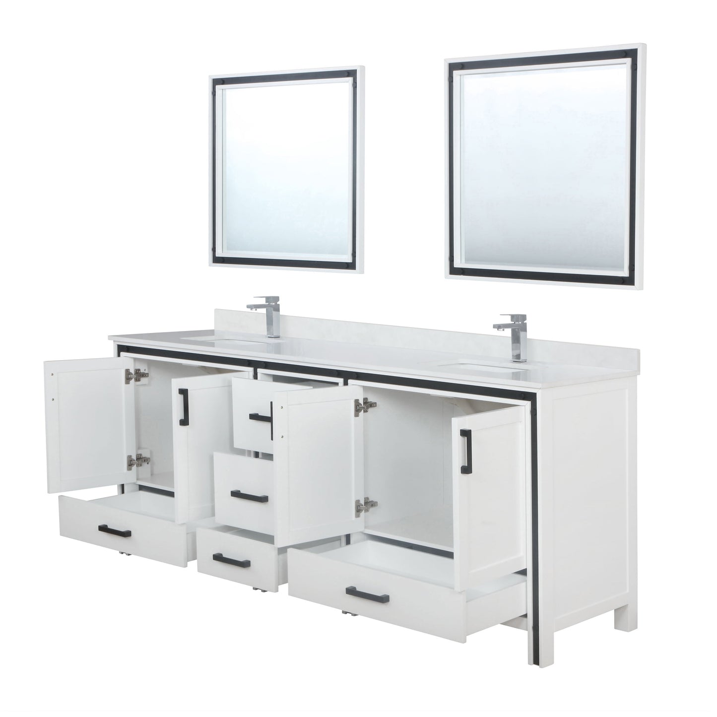 Ziva 84 in W x 22 in D White Double Bath Vanity