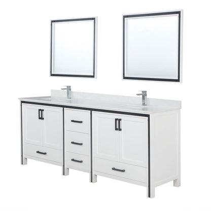 Ziva 84 in W x 22 in D White Double Bath Vanity
