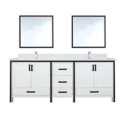 Ziva 84 in W x 22 in D White Double Bath Vanity