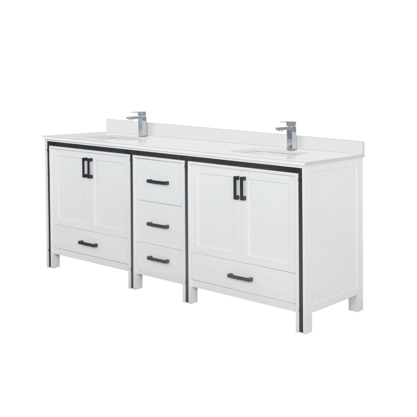 Ziva 84 in W x 22 in D White Double Bath Vanity