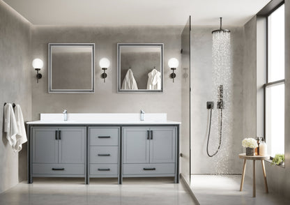 Ziva 84 in W x 22 in D Dark Grey Double Bath Vanity