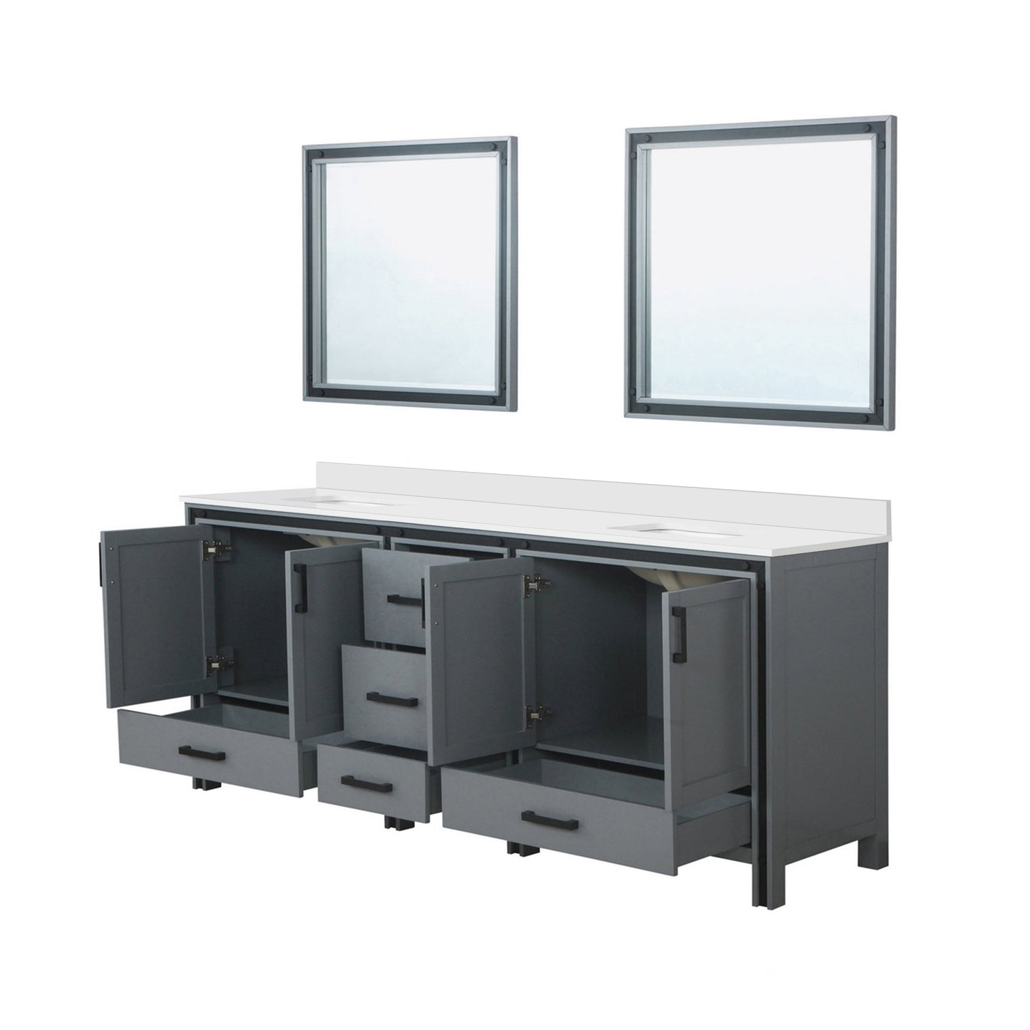Ziva 84 in W x 22 in D Dark Grey Double Bath Vanity