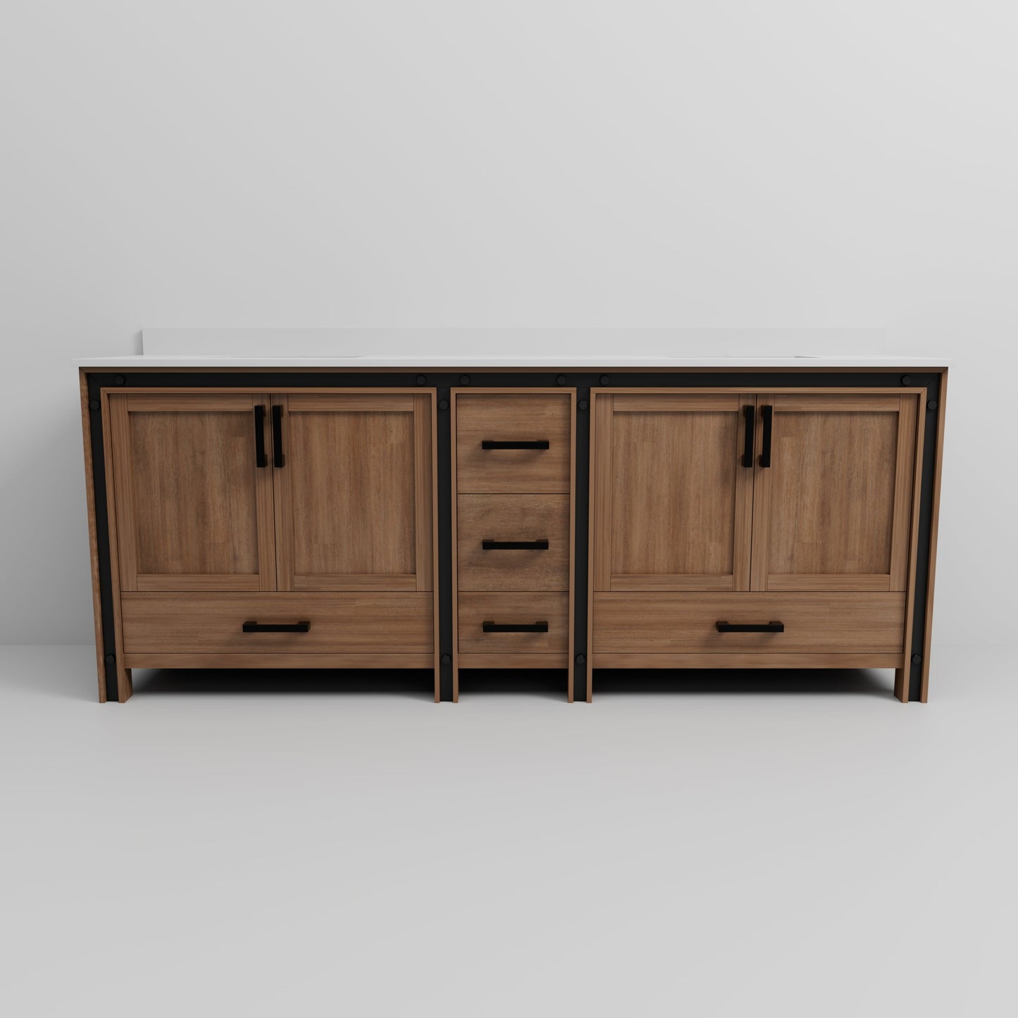 Ziva 84 in W x 22 in D Rustic Barnwood Double Bath Vanity