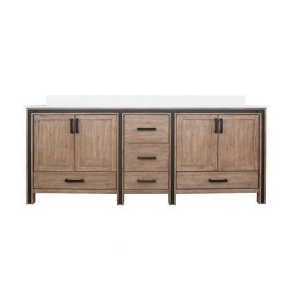 Ziva 84 in W x 22 in D Rustic Barnwood Double Bath Vanity