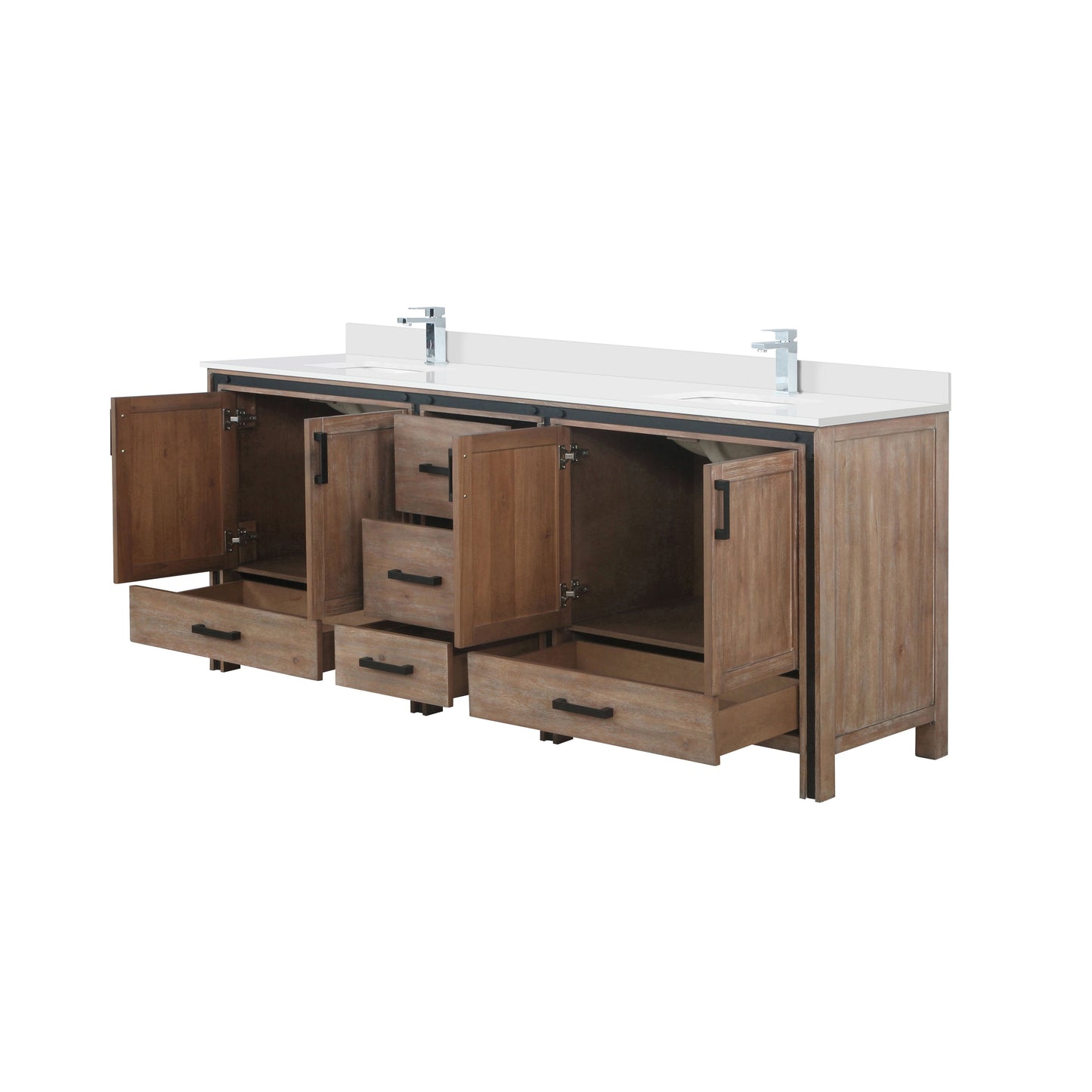 Ziva 84 in W x 22 in D Rustic Barnwood Double Bath Vanity