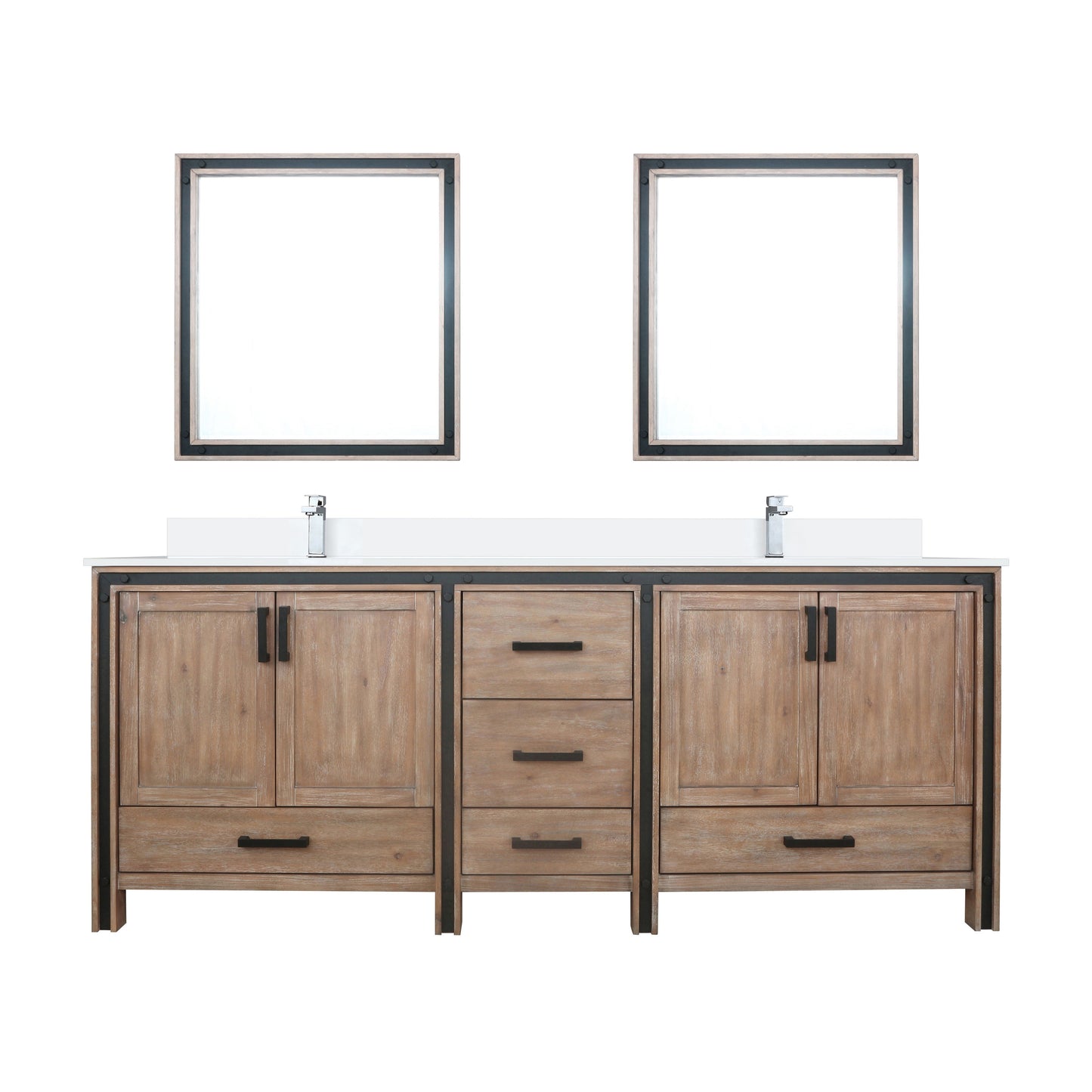 Ziva 84 in W x 22 in D Rustic Barnwood Double Bath Vanity