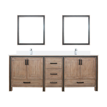Ziva 84 in W x 22 in D Rustic Barnwood Double Bath Vanity