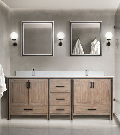 Ziva 84 in W x 22 in D Rustic Barnwood Double Bath Vanity