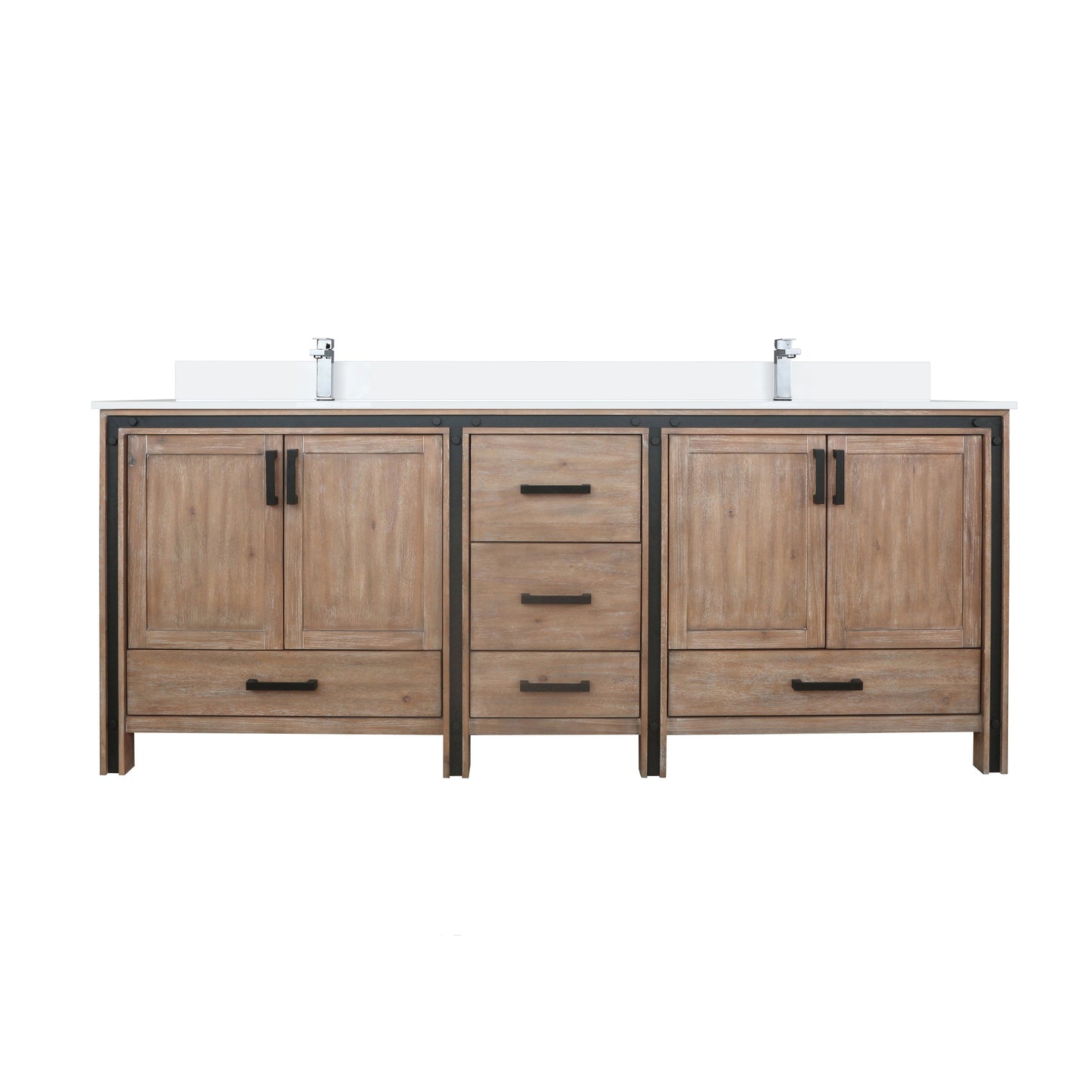 Ziva 84 in W x 22 in D Rustic Barnwood Double Bath Vanity