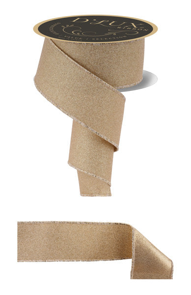 2.5"X10YD FINE GLITTER/FUSED LIGHT GOLD/GOLD