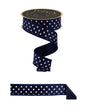 1.5"X10YD SMALL POLKA DOT/FUSED NAVY/WHITE