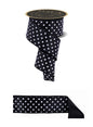 2.5"X10YD SMALL POLKA DOT/FUSED BLACK/WHITE