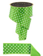 2.5"X10YD SMALL POLKA DOT/FUSED FRESH GREEN/WHITE