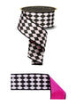 2.5"X10YD HARLEQUIN/FUSED WHITE/BLACK/HOT PINK
