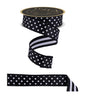 1.5"X10YD POLKA DOT/STRIPE/FUSED BLACK/WHITE