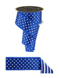 2.5"X10YD POLKA DOT/STRIPE/FUSED ROYAL BLUE/WHITE