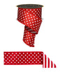 2.5"X10YD POLKA DOT/STRIPE/FUSED RED/WHITE