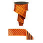 2.5"X10YD POLKA DOT/STRIPE/FUSED ORANGE/BLACK