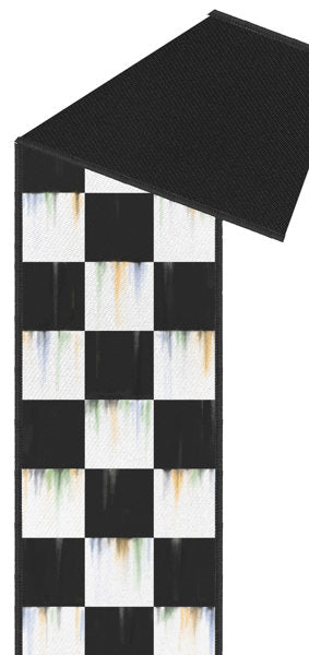 2.5"X10YD BOLD ANTIQUE CHECK/FUSED WHITE/BLACK/MULTI