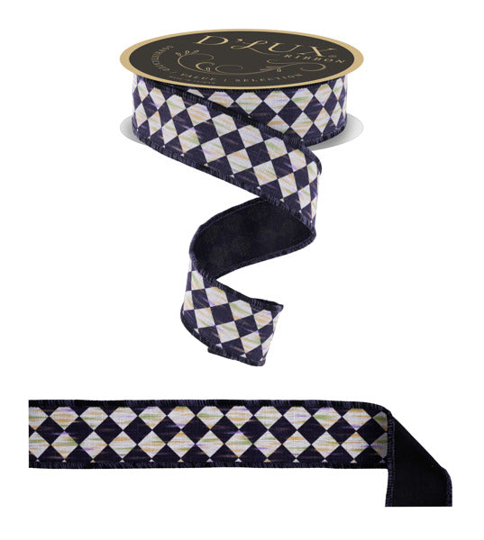 1.5"X10YD ANTIQUE DIAMOND/FUSED BLACK/CREAM