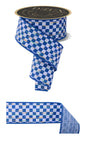 2.5"X10YD MINI ANTQ CHECKERBOARD/FUSED WHITE/BLUE