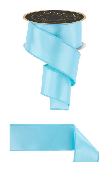 2.5"X10YD SATIN FUSED AQUA BLUE