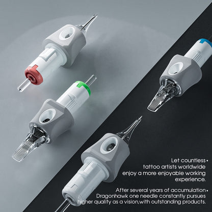 Box of 20-Dragonhawk Glide Extra Smooth Tattoo Cartridges Needles 0.25MM/0.3MM/0.35MM