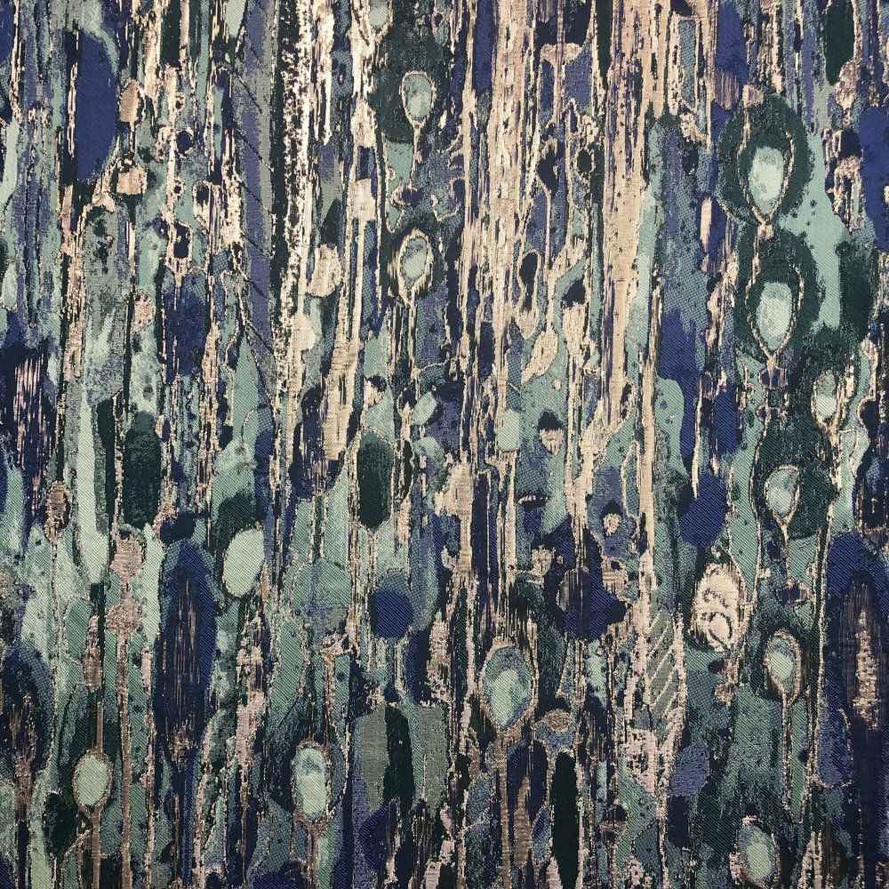 Green LYNN Jacquard Print Metallic - Custom Tablecloths
