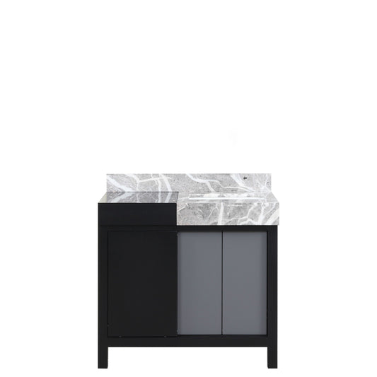 Zilara 36 in W x 22 in D Black and Grey Bath Vanity