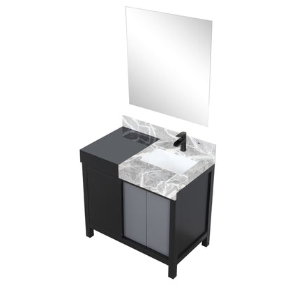 Zilara 36 in W x 22 in D Black and Grey Bath Vanity