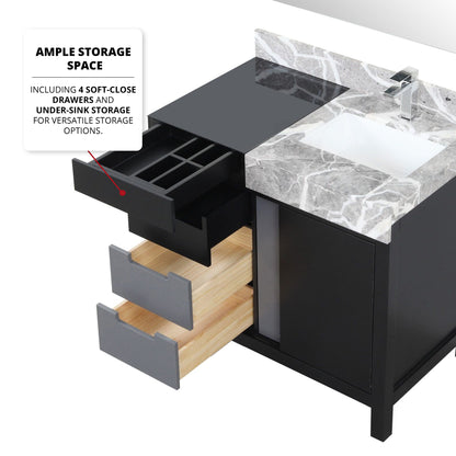 Zilara 36 in W x 22 in D Black and Grey Bath Vanity