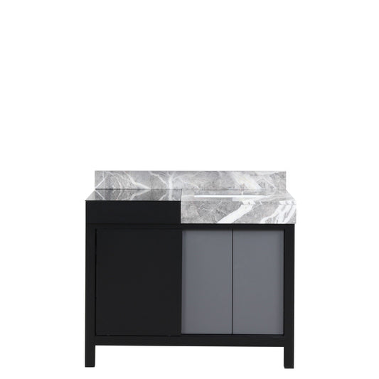Zilara 42 in W x 22 in D Black and Grey Bath Vanity