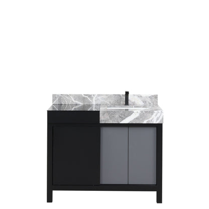 Zilara 42 in W x 22 in D Black and Grey Bath Vanity