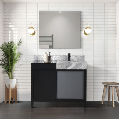 Zilara 42 in W x 22 in D Black and Grey Bath Vanity