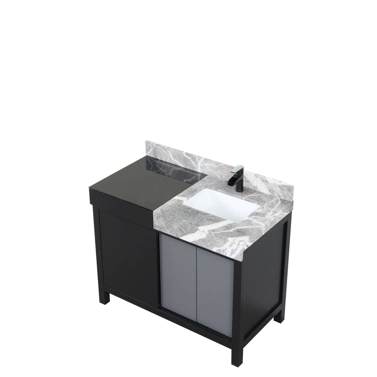 Zilara 42 in W x 22 in D Black and Grey Bath Vanity