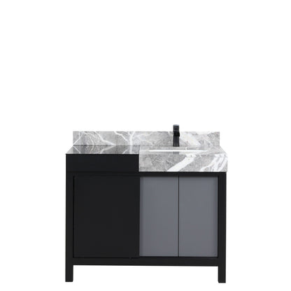 Zilara 42 in W x 22 in D Black and Grey Bath Vanity