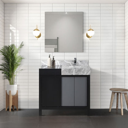 Zilara 42 in W x 22 in D Black and Grey Bath Vanity