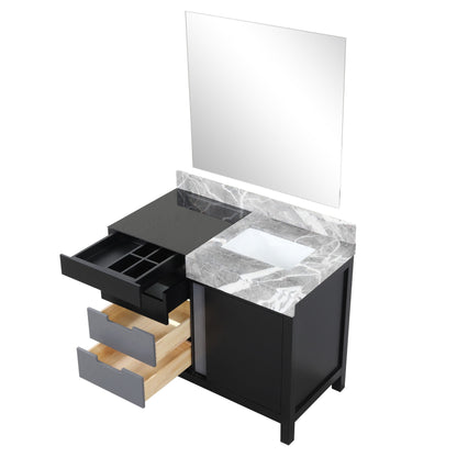 Zilara 42 in W x 22 in D Black and Grey Bath Vanity