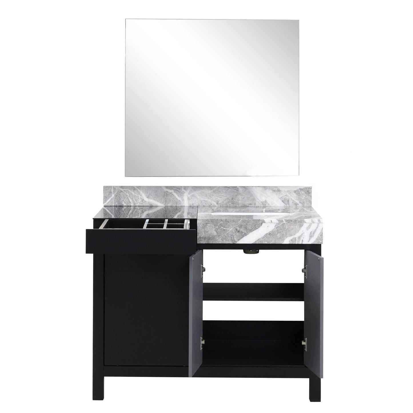 Zilara 42 in W x 22 in D Black and Grey Bath Vanity