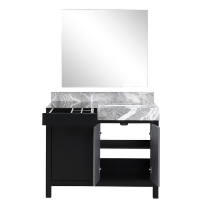 Zilara 42 in W x 22 in D Black and Grey Bath Vanity