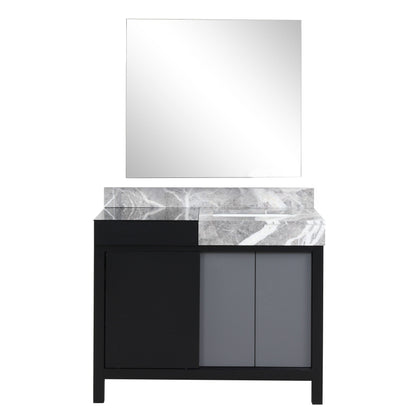 Zilara 42 in W x 22 in D Black and Grey Bath Vanity