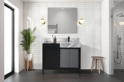 Zilara 42 in W x 22 in D Black and Grey Bath Vanity