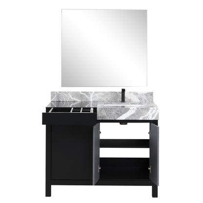 Zilara 42 in W x 22 in D Black and Grey Bath Vanity