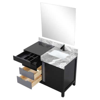 Zilara 42 in W x 22 in D Black and Grey Bath Vanity