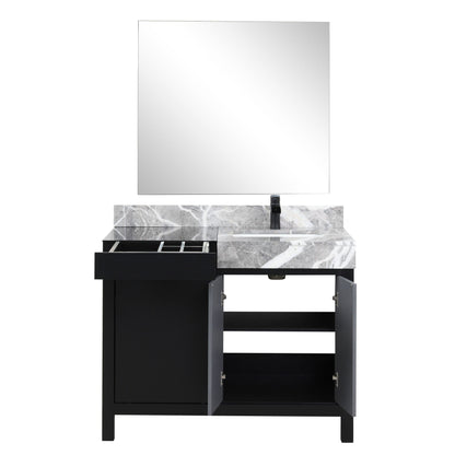 Zilara 42 in W x 22 in D Black and Grey Bath Vanity