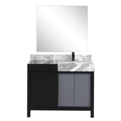 Zilara 42 in W x 22 in D Black and Grey Bath Vanity