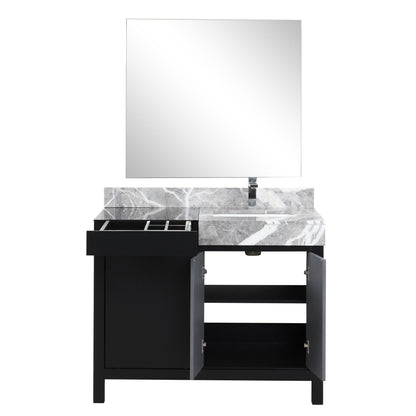 Zilara 42 in W x 22 in D Black and Grey Bath Vanity
