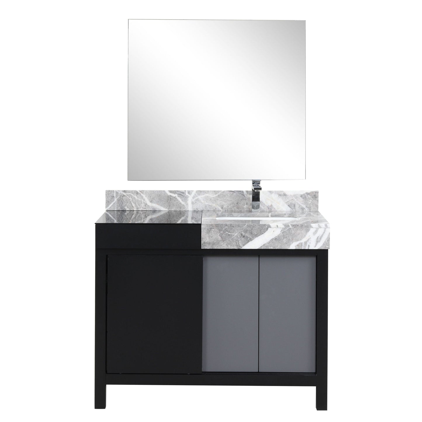 Zilara 42 in W x 22 in D Black and Grey Bath Vanity