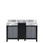 Zilara 55 in W x 22 in D Black and Grey Double Bath Vanity
